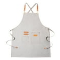 thumbnail image 2 of Travelwant Chef Apron, Canvas Cross Back Apron for Women Men, Waterdrop Resistant Apron with Adjustable Strap and Large Pockets, 2 of 7