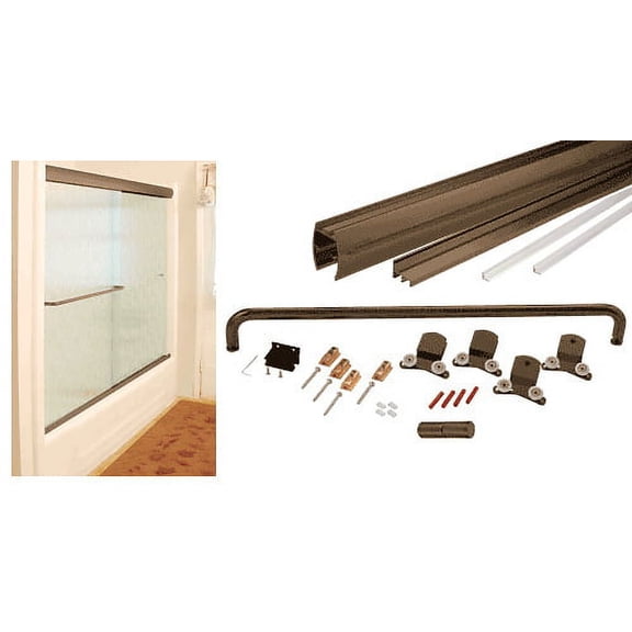 CRL CK3872720RB Oil Rubbed Bronze 72" x 72" Cottage CK Series Sliding Shower Door Kit with Clear Jambs for 3/8" Glass