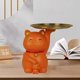 thumbnail image 4 of Estatuas creativas de gatos de la suerte, adorable escultura de animal para el hogar, bandeja para guardar aperitivos naranja, 4 of 7