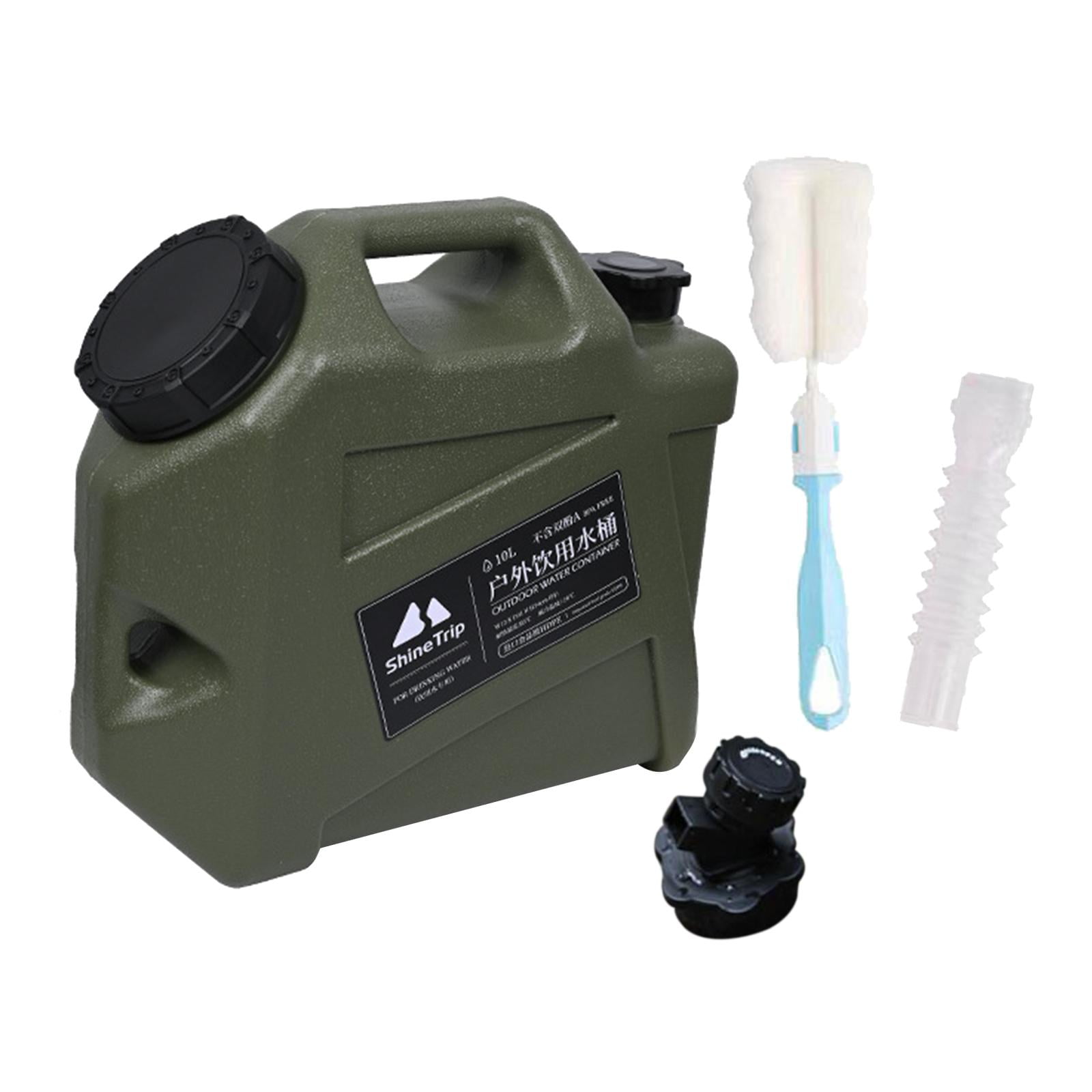 Water Container Water Jug 10L Fluid Food Grade with Faucet Portable Water Tank Water Bottle for Emergency Dish Washing Travel Driving Hiking Dark