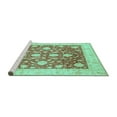 thumbnail image 2 of Ahgly Company Machine Washable Indoor Round Oriental Turquoise Blue Traditional Area Rugs, 4' Round, 2 of 4