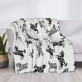 Abstract Minimalist Horse Black Throw Blanket for Couch, Soft Fuzzy