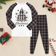 thumbnail image 2 of Quealent Girls Christmas Pajamas Holiday Pjs for Kids Santa Long Sleeve Sleepwear Dark Gray for Size 6-7 Years, 2 of 7