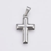 5Pcs 304 Stainless Steel Pendants Cross Metal Charms Pendant Stainless Steel Color Pendant Decoration for Necklace Bracelet Jewelry Making 21.5x13.5x2.5mm Hole: 6x3mm
