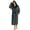 Dark Grey/Black, variant on U2SKIIN Mens Fleece Robe with Hood, Mid Length Plush Shawl Collar Two Tone Bathrobe,(Black/Dark Red, S/M）