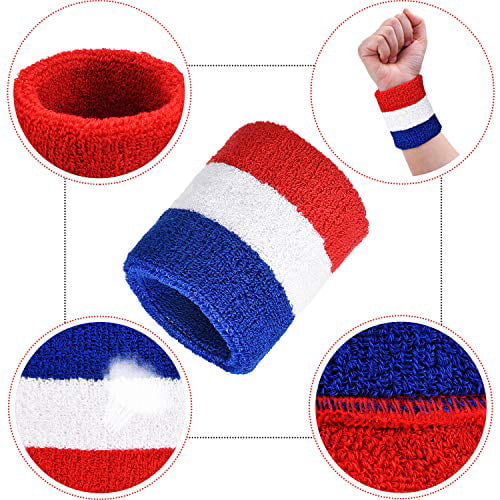Good for Tennis Basketball Working Out Bememo 12 Pack Sweatbands Sports Wristband Cotton Sweat Band for Men and Women Running Gym 