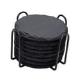 thumbnail image 2 of Juego de 8 posavasos de pizarra mayimx con soporte rústico redondo, 2 of 9