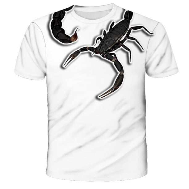 2022 New Scorpion 3D Printing T Shirt Children Streetwear Cool Scorpion Harajuku Summer Short Sleeve3T Gong Bohan LED