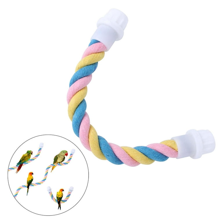 Bendable Bird Rope Perch Swing Perches Chew Perches Climbing Rope for Parrot Parakeets , 9.6inch Length
