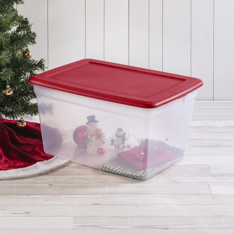 Sterilite Tree Box, Red, Set of 2 