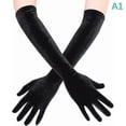 thumbnail image 5 of Guantes de terciopelo dorado de poliéster, cálidos y fríos, de 53 cm, para bodas, mitones, 5 of 5