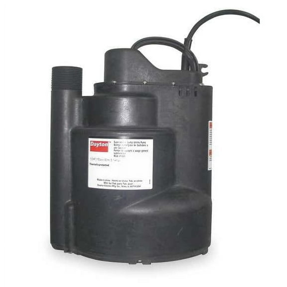 Dayton 1/2 HP 1-1/4" M Submersible Sump Pump 120V AC Vertical 3YU59