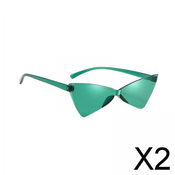 2x Gafas de Sol de Gafas de Sol Triangulares Gafas Sin Marco