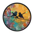 thumbnail image 2 of Voice Activated Clock with Glow Light 12 Inch Large Silent Wall Clock Battery Operated for Home Decor Birds on A Wire, 2 of 8