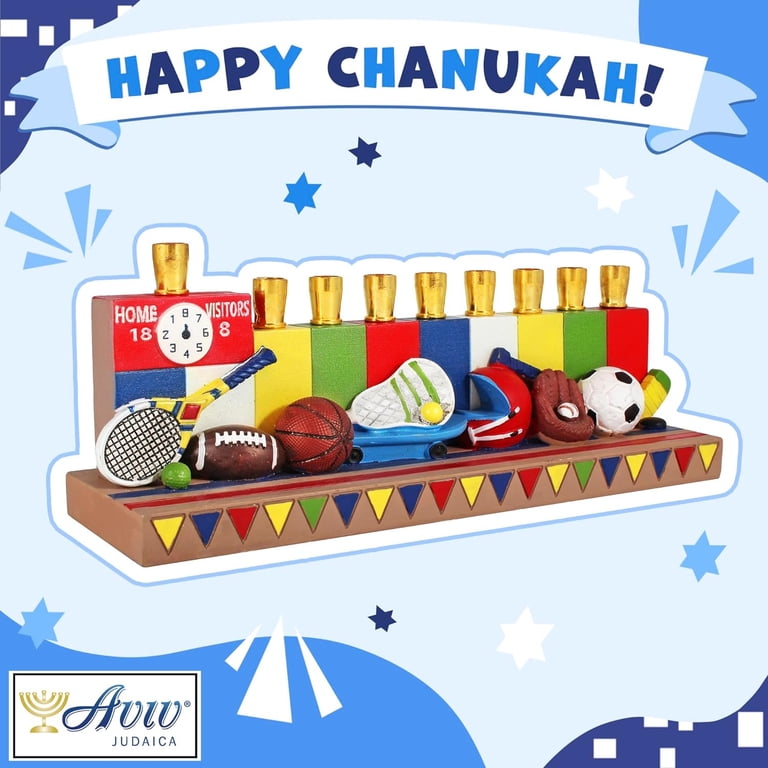 Aviv Judaica Sports Theme Hanukkah Menorah for Kids photo 7