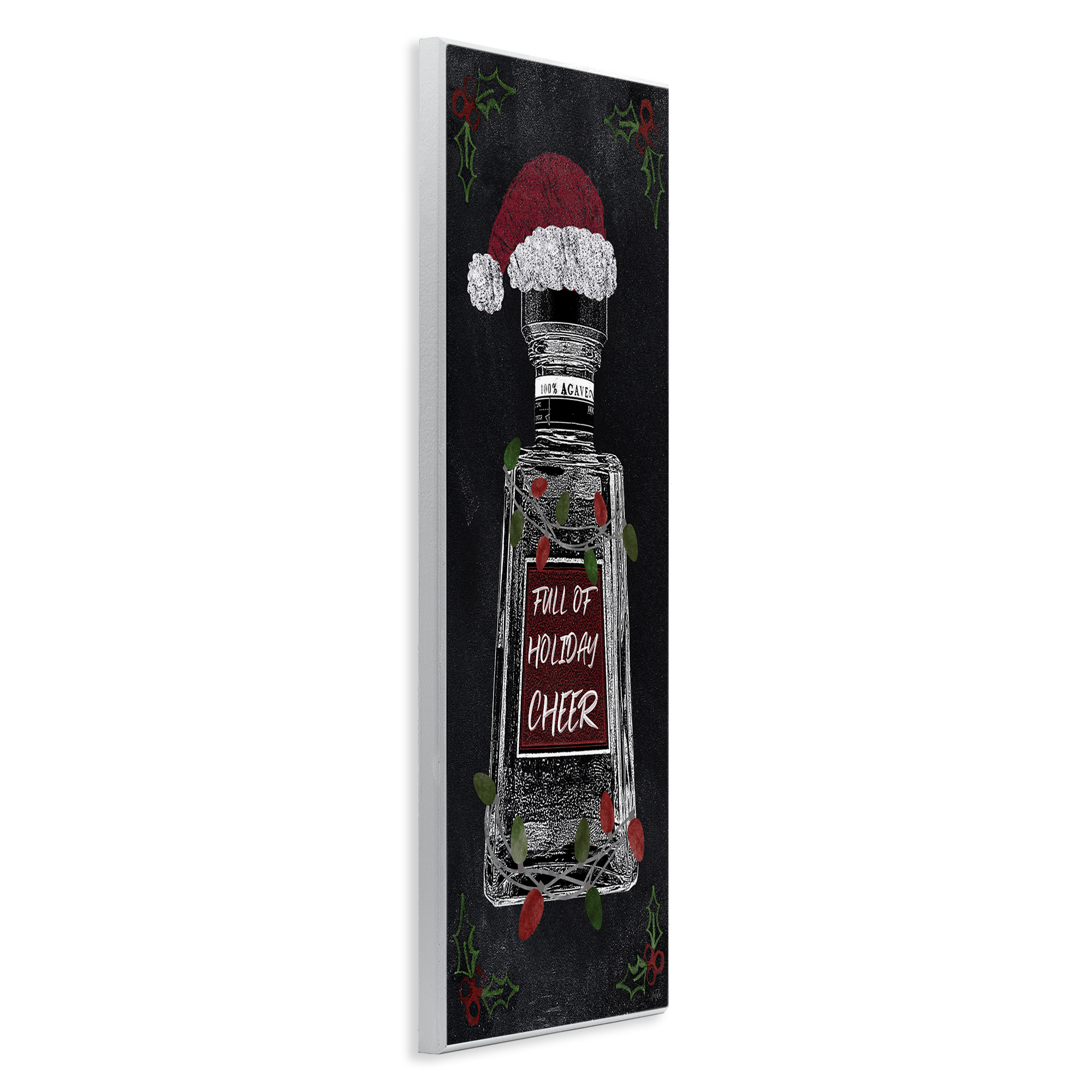 Stupell Industries Holiday Cheer Bottle Holiday Painting Unframed Art Prints Wall Art, 7 x 17
