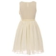 thumbnail image 2 of Big Girls' Embroidery Lace Pearl Trim Chiffon Holiday Party Flower Girl Dress Ivory 14 (J21KS21), 2 of 3