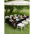thumbnail image 3 of Outdoor Tablecloth with Umbrella Hole and Zipper, Christmas Deer Rectangle Table Cloth 60x102 Inch Waterproof Tablecloth, Winter Xmas Snowflakes Bow Tree Black Picnic Table Cover for Patio Camping, 3 of 7