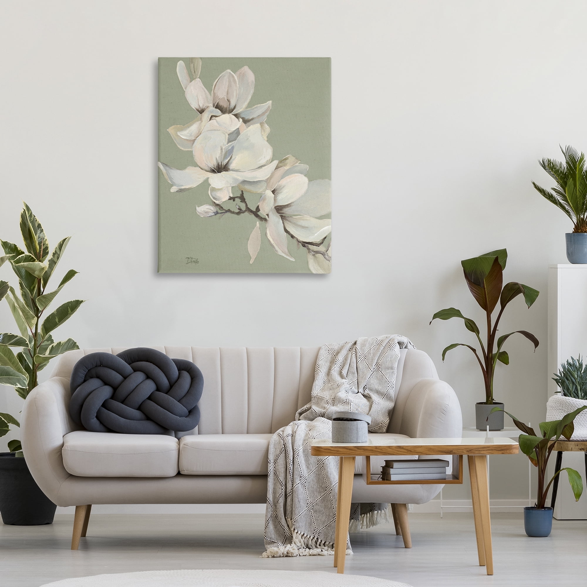 Stupell Industries Magnolias on Sage Florals Canvas Wall Art, design by Patricia Pinto