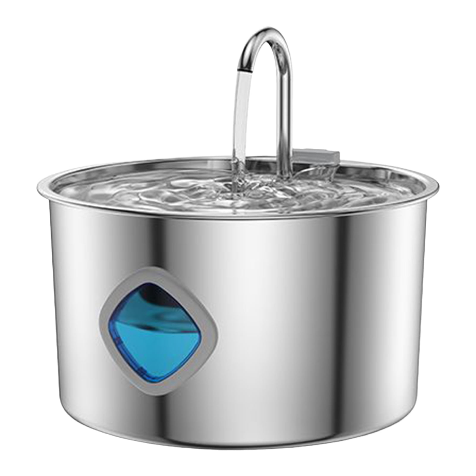 YIFAEUX 3.2L Pet Water Fountain Stainless Steel Cat Water Fountain with Water Level Window Quadruple Filtration Silent Fountain for Dogs And Cats Healthy Drinking