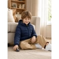 thumbnail image 6 of Wantdo Boy's Hooded Padded Coat Quilted Packable Jacket Waterproof Warm Jacket for Skiing Navy 10-12, 6 of 8