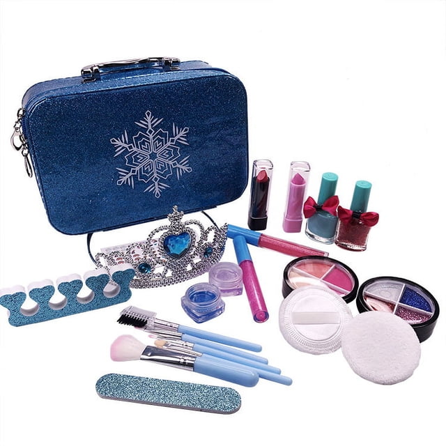 Kids Real Makeup Kit for Little Girls: with Pink Unicorn Bag - Real, Non Toxic,