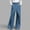 02-Blue, variant on Women's Wrap Front Wide Leg Jeans, High Waisted Jeans for Women with Button Detail & Pockets, Casual Fashion Womens Jeans Trousers for Spring and Fall 16-White M