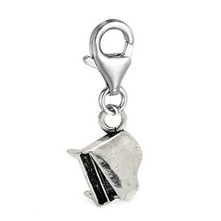 Piano Charm Pendant - Clip on Grand Piano Charm Pendant for European Jewelry w/ Lobster Clasp