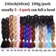 thumbnail image 4 of Extensiones de cabello sintético Jumbo Braiding de 24 pulgadas, trenzas de ganchillo en colores degradados para mujeres y niñas., 4 of 4