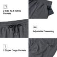 thumbnail image 5 of Satankud Mens Knit Plaid Casual Cargo Shorts Zipper Pockets Quick Dry Elastic Waist Cargo Outdoor Hiking Shorts DarkGrey-42, 5 of 8