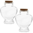 thumbnail image 1 of 2 Pcs Bouteille de Rangement en Forme de Cœur en Verre, 1 of 8