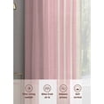 thumbnail image 6 of Sheer Curtains 54 Inches Long 2 Panels, Modern Vintage Stripe on Linen Rod Pocket Curtain Voile Draperies, Pink Background Light Filtering Window Treatment for Living Room Kitchen Bedroom, 6 of 8