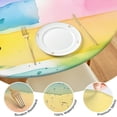 thumbnail image 4 of Colorful Watercolor Stripe Pattern Round Fitted Tablecloth with Elastic Edge,Dining Table Cover Waterproof,Outdoor Round Tablecloth for Camping,Dining,Indoor and Outdoor, 4 of 7