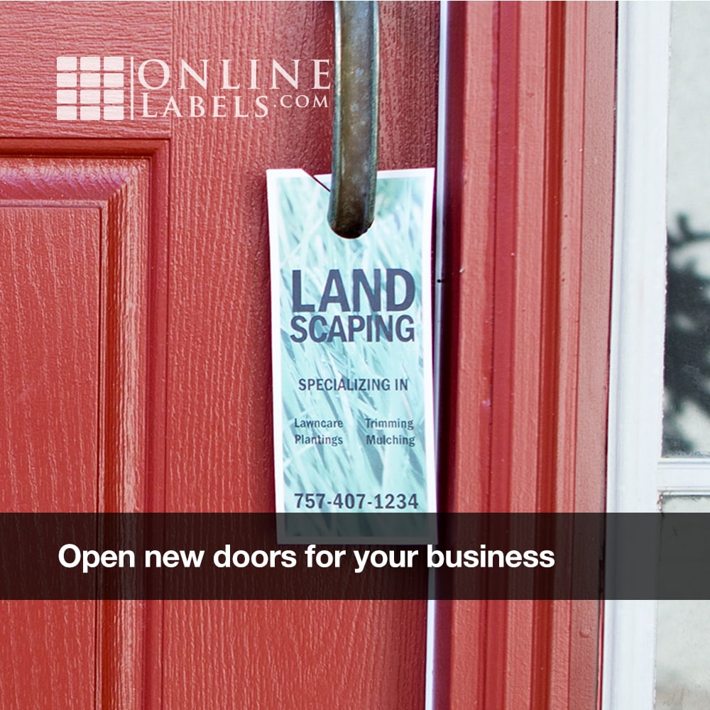 Online Labels - Door Hangers - 8.5" x 3.66" - Cardstock - Pack of 300, 100 Sheets - Inkjet/Laser Printer
