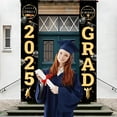 thumbnail image 3 of PPgejGEK 2025 Graduation Banners Door Porch Welcome Sign Interior Exterior Wall Decorations Class of 2025 Party Decor 70.8x11.8 Inches Fabric with Grommets, 3 of 5