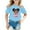 Blue, variant on Girls T Shirts Size 14-16 Regular Fit Tractor Printing Crewneck Breathable Short Sleeve T Shirts Kids Summer Tops Tees
