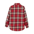 thumbnail image 3 of WOYY Little Girls Long Sleeve Plaid Shirt Spring Fall Long Button Up Shirt, Sizes 5-6, 3 of 7