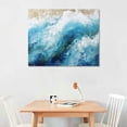 thumbnail image 2 of JRXY Abstract Picture Canvas Wall Art: Blue & Gold Artwork Painting Print on Canvas Small Size for Walls - 20x16 Inch picture2, 2 of 3