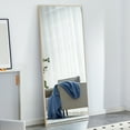 XEWGHMI Fourth generation black solid wood frame fulllength mirror