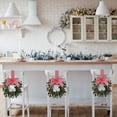 thumbnail image 5 of 1PC Mini Wreaths for Cabinet, Flocked Mistletoe Wreath with Bow, Artificial Berries Pinecones for Holiday Kitchen Cabinet Window Chair Decor, 5 of 7