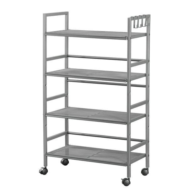 Hodely Rustic Industrial Style 4 Shelf, Industrial Style Shelving Unit With Drawers
