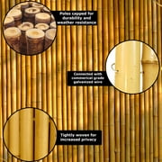 Backyard X-Scapes Natural Bamboo Fencing Garden Screen Rolled Wood Fence Panel 1 D x 4 H x 8 L