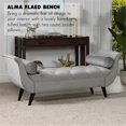 thumbnail image 3 of Pemberly Row Modern Tufted Flared Arm Entryway Bench Opal Gray, 3 of 10