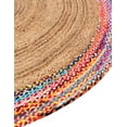 thumbnail image 4 of Indian Handmade Braided Multi Cotton Border with Inner Natural Jute Area Rug, Home Décor Rug, Jute Rug for Bedroom, Dining Room, living room, Doormat Rug Size - 6' x 9' Oval (180 cm x 270 cm), 4 of 5