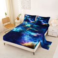 thumbnail image 2 of Manfei Gradient Multicolor Nebula King Sheets,Celestial Deep Space Bedding,4-Piece,1 Flat Sheet,1 Fitted Sheet and 2 Pillowcases, 2 of 6