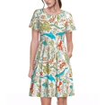 thumbnail image 1 of Balery Sea Wild Life Vestidos sueltos de manga corta para mujer, vestidos de verano 2025, vestidos casuales de corte A con vuelo., 1 of 6