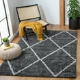 thumbnail image 2 of SAFAVIEH August Romayne Diamond Shag Area Rug, Dark Grey/Ivory, 6'7" x 6'7" Square, 2 of 8