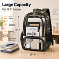 thumbnail image 3 of Lomyolo Clear Backpack for School Boys Girls Adult Transparent Bookbag with Reinforced Straps & 400D Oxford Fabric, Large Capacity Heavy Duty Backpack for Travel, Security, Work, College, Men & Women, 3 of 6