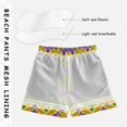 thumbnail image 5 of Yellow Plaids Green Purple Mardi-gras Flowers Swim Trunks Board Shorts Beach Pants Bathing Bottoms 5T, 5 of 8