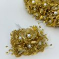 thumbnail image 2 of satin pearl flower, gold. pack of 72, 2 of 7